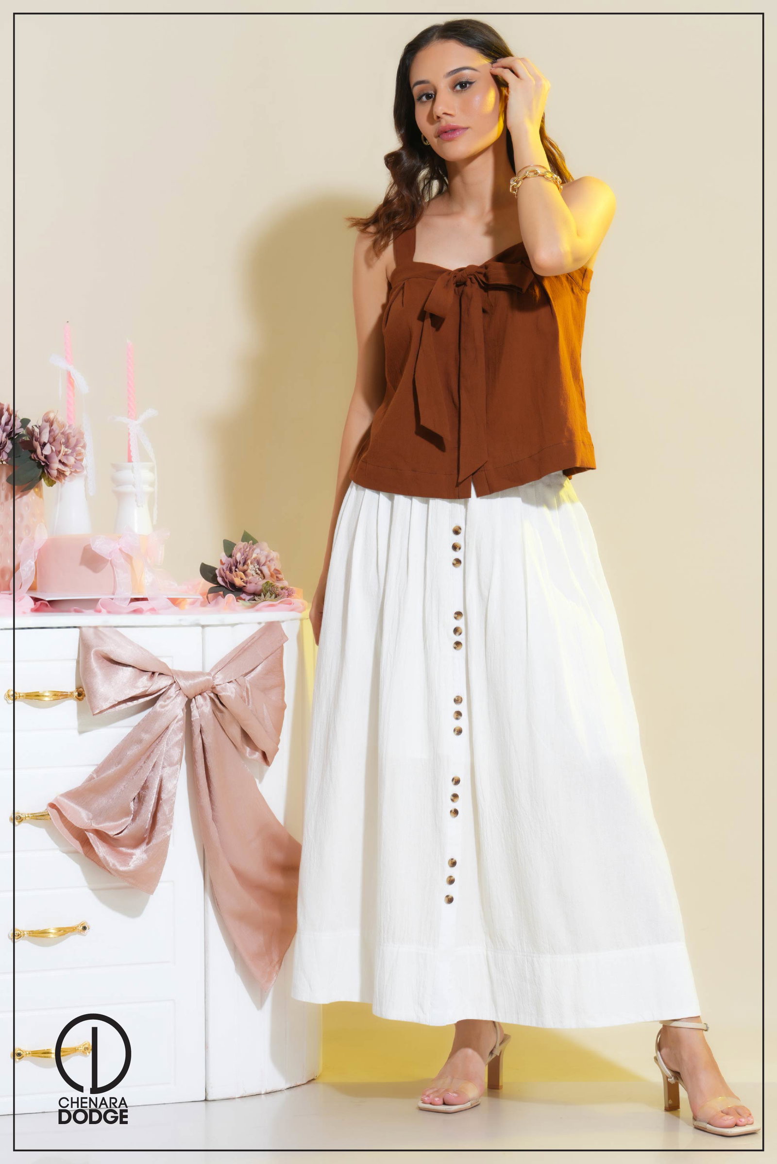 Zoe Metallic Red Skirt main image 0